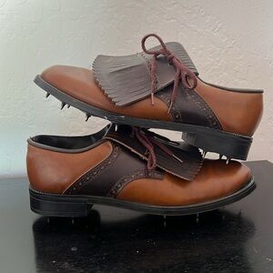Leather Golf Shoes size 7 Mens Metal Cleats